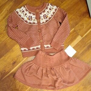 Rachel Zoe Terracotta Knit Sweater and Skirt Set